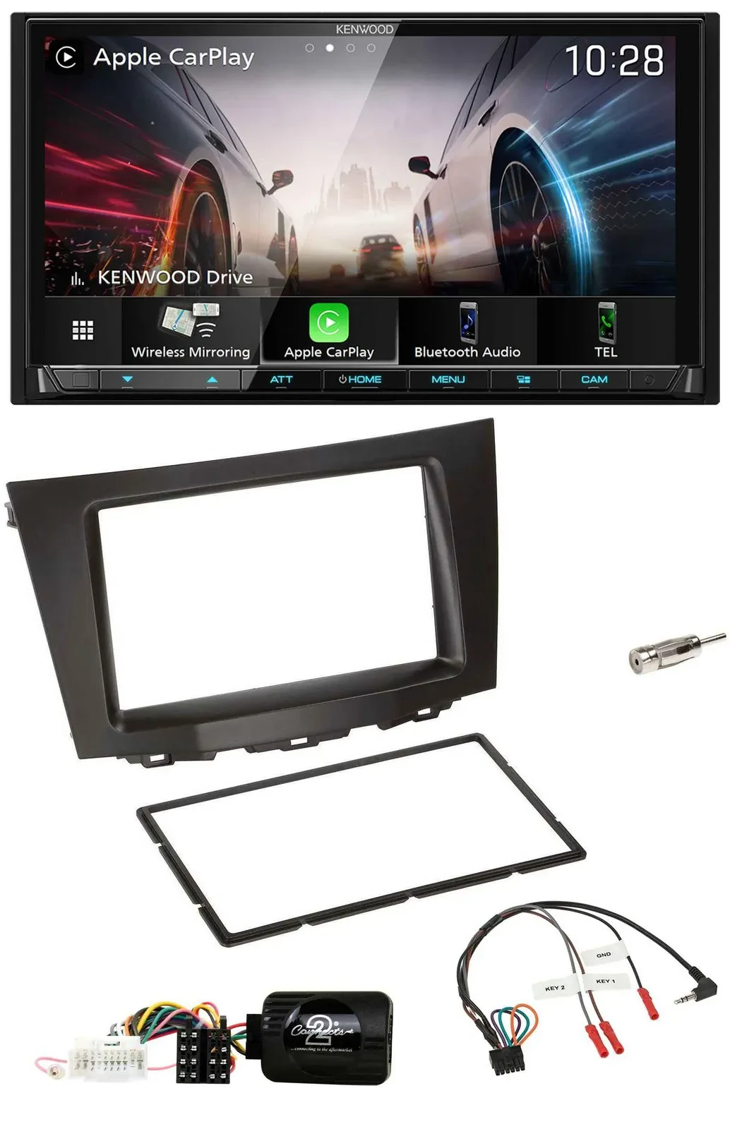 Kenwood Lenkrad 2DIN USB DAB Bluetooth Autoradio für Suzuki Kizashi ab 2010