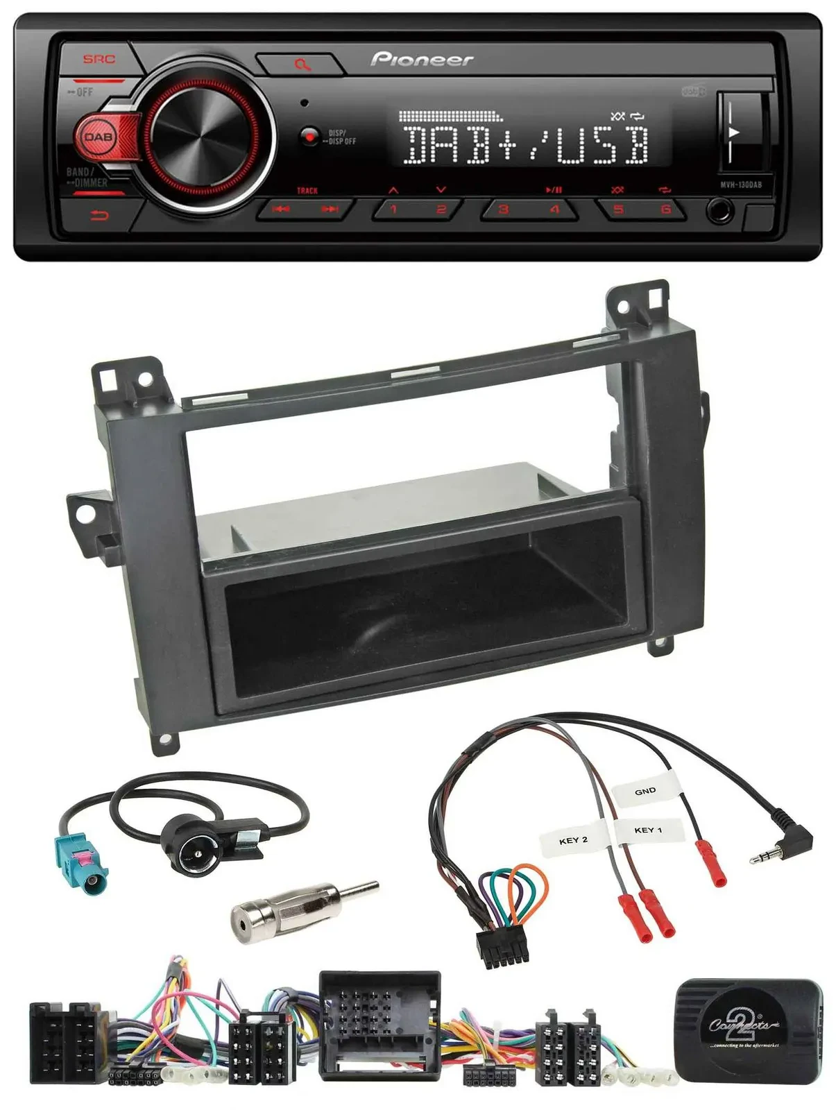 Pioneer MP3 1DIN DAB USB Lenkrad Autoradio für Mercedes A-Klasse W169 B-Klasse T