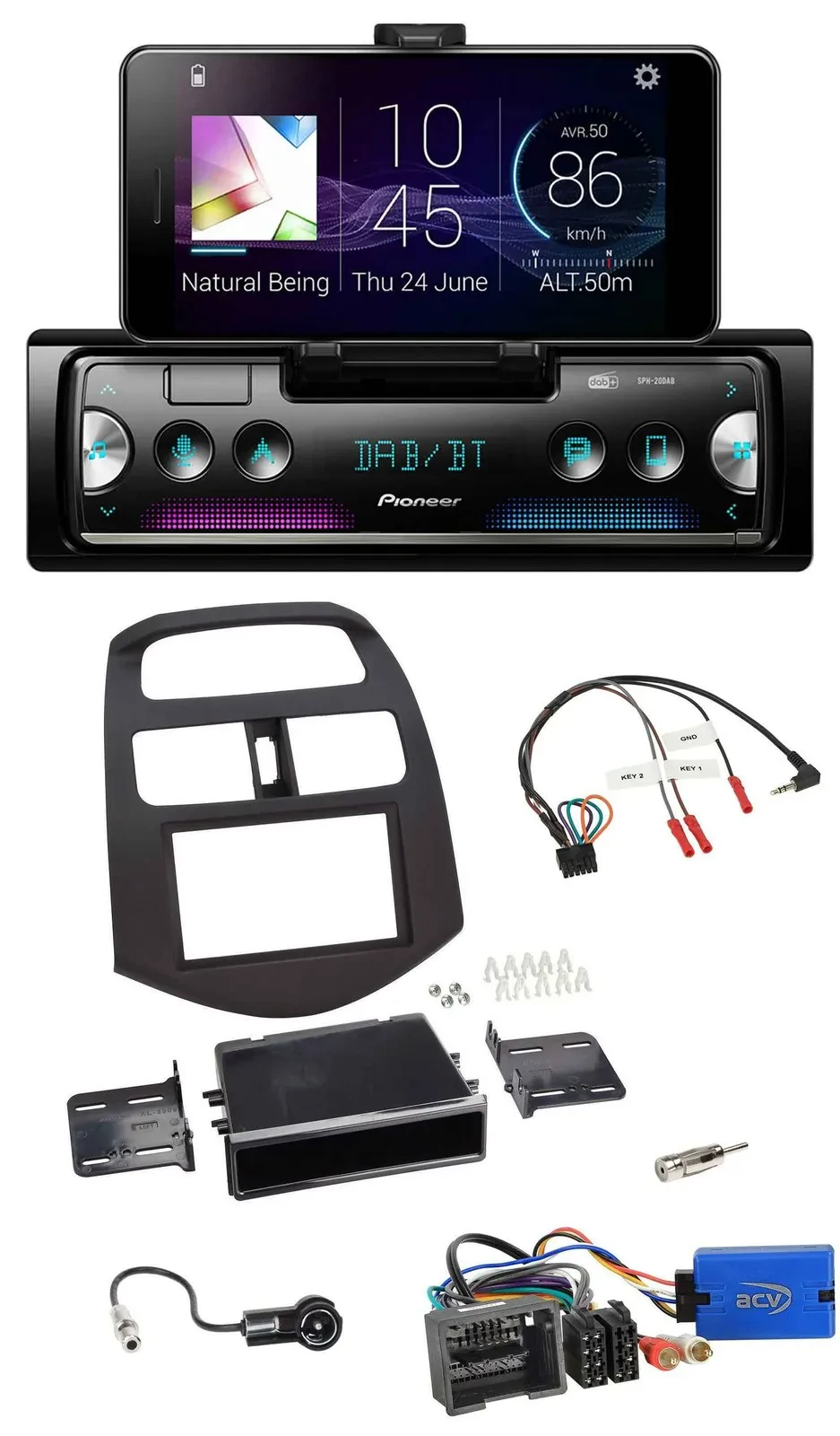 Pioneer USB Lenkrad Bluetooth DAB Autoradio für Chevrolet Spark 2013-2015