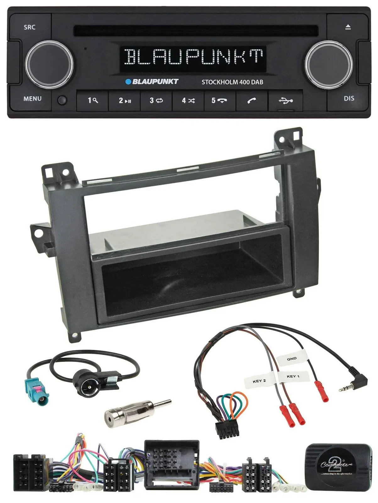 Blaupunkt Lenkrad Bluetooth DAB CD USB Autoradio für Mercedes A-Klasse W169 B-Kl