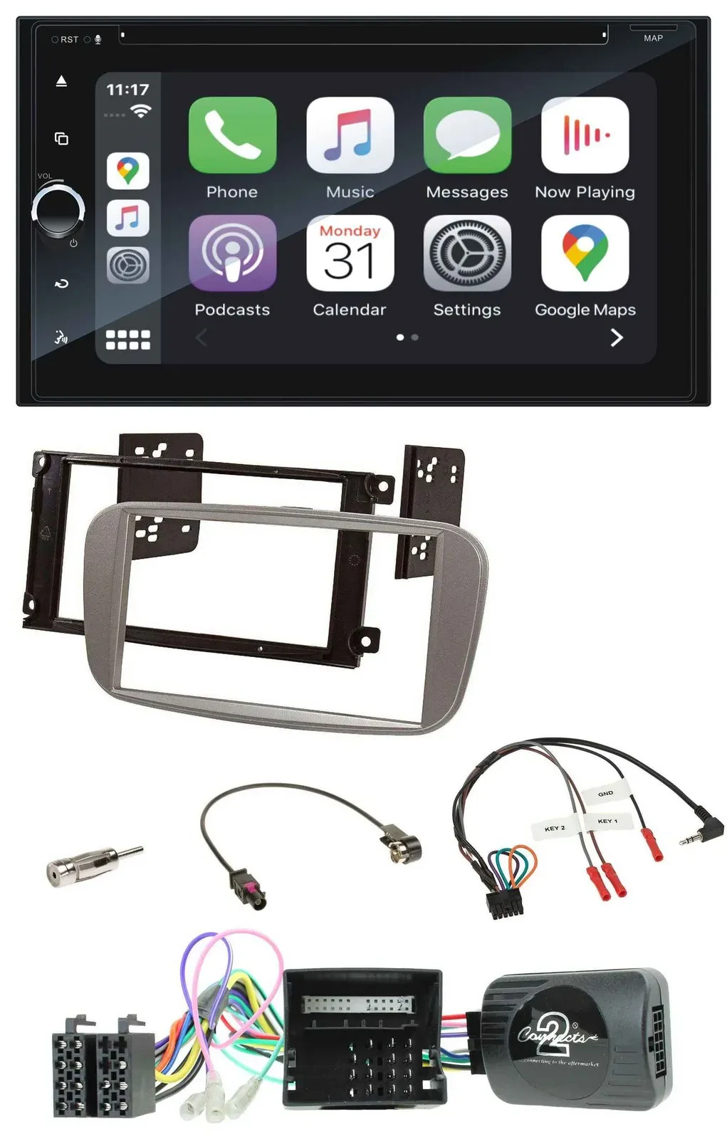 Blaupunkt USB DAB Bluetooth 2DIN TMC Lenkrad Navigation für Ford Mondeo S-Max 20