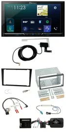 Pioneer 2DIN DAB USB Lenkrad Bluetooth Autoradio für Opel Corsa C schwarz