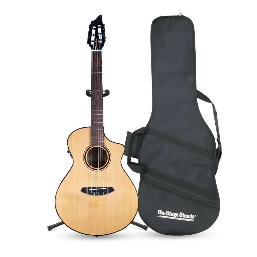 Breedlove Pursuit Exotic S Concert Natural Gloss and Amber Guitar Bundle