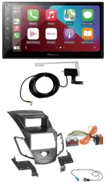 Автомагнитола Pioneer 2DIN USB Bluetooth DAB MP3 для Ford Fiesta (2008–2010) черная