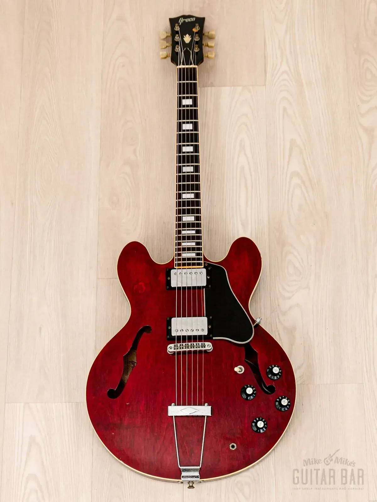Электрогитара полуакустическая Greco SA-550 HH Wine Red w/gigbag Japan 1978