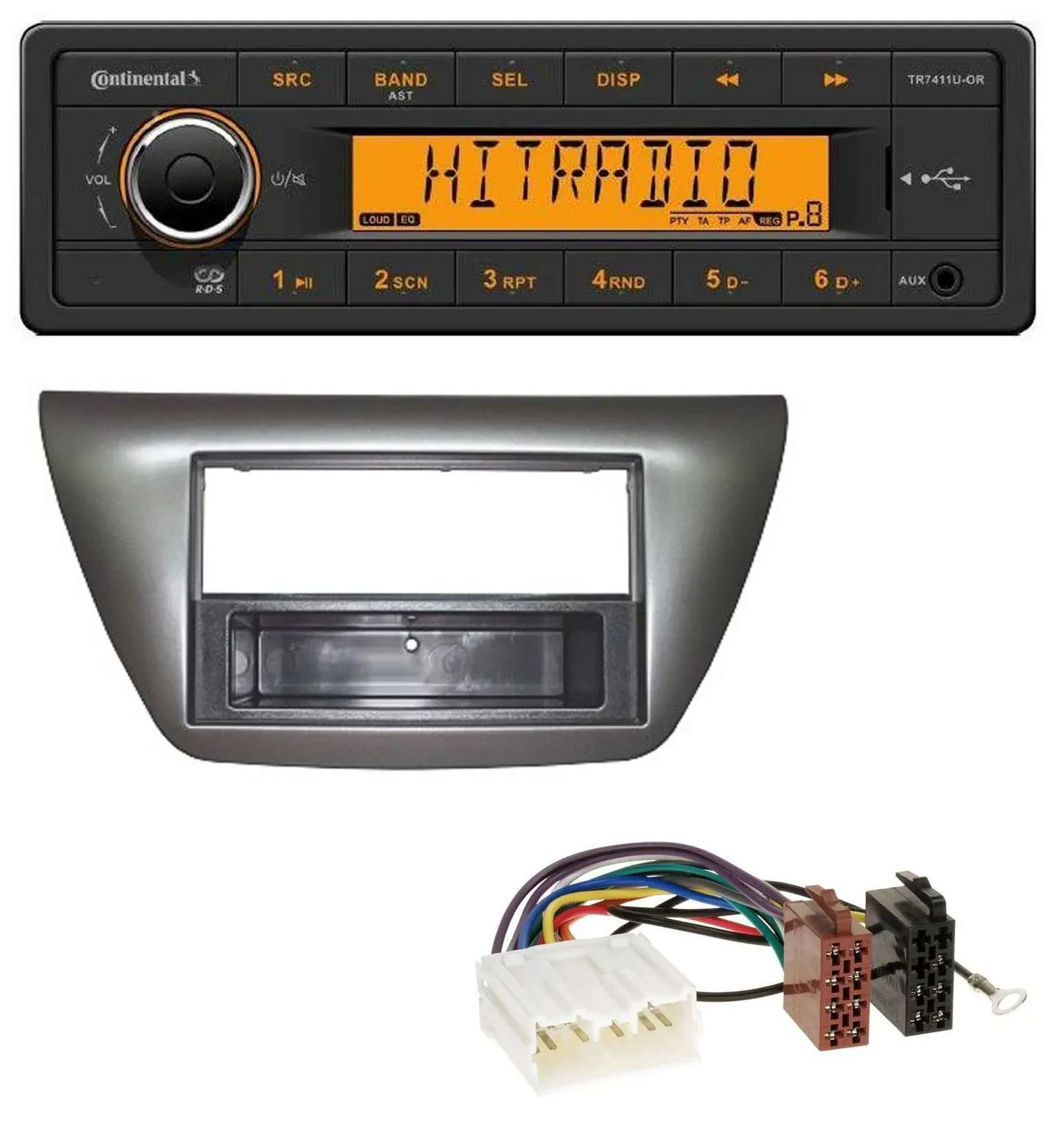 Continental 1DIN USB AUX MP3 Autoradio für Mitsubishi Lancer Evo 2004-2008