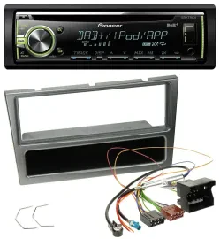 Автомагнитола для Opel Corsa C Pioneer DAB USB MP3 AUX CD (Quadlock, 2004–2006) алюминий