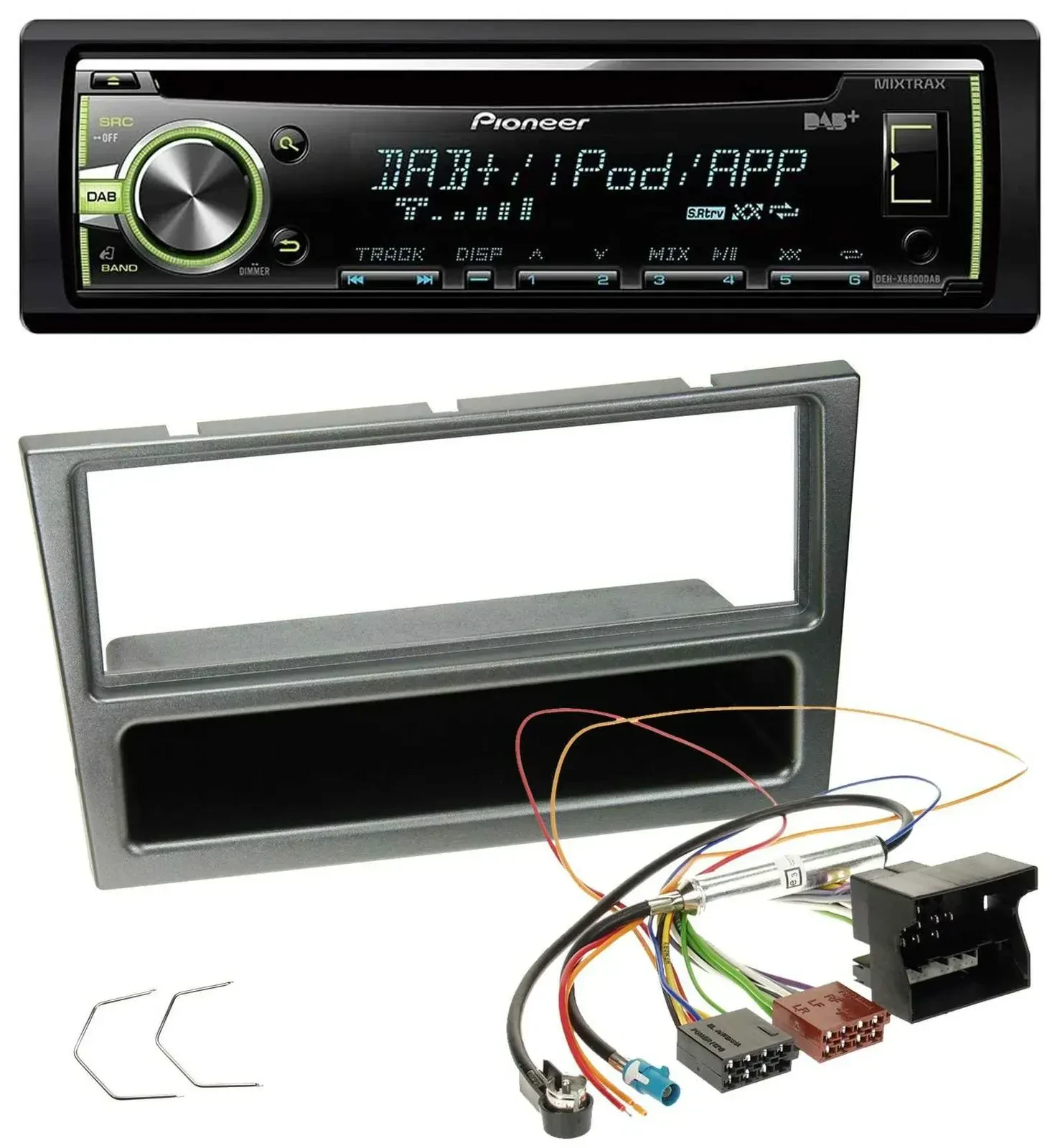 Автомагнитола для Opel Corsa C Pioneer DAB USB MP3 AUX CD (Quadlock, 2004–2006) алюминий