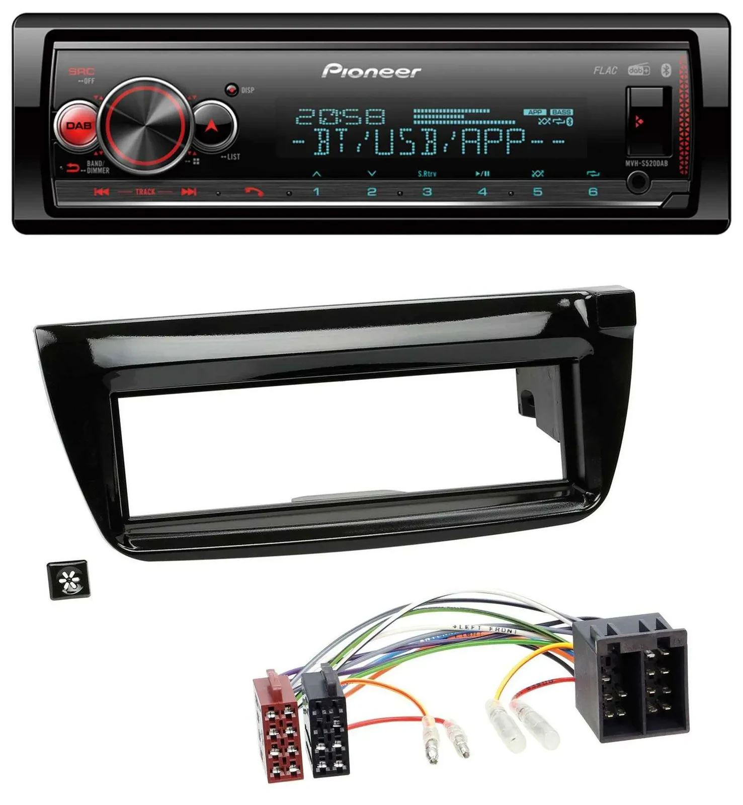 Pioneer Bluetooth USB MP3 DAB Autoradio für Opel Combo ab 11 Fiat Doblo 12-15