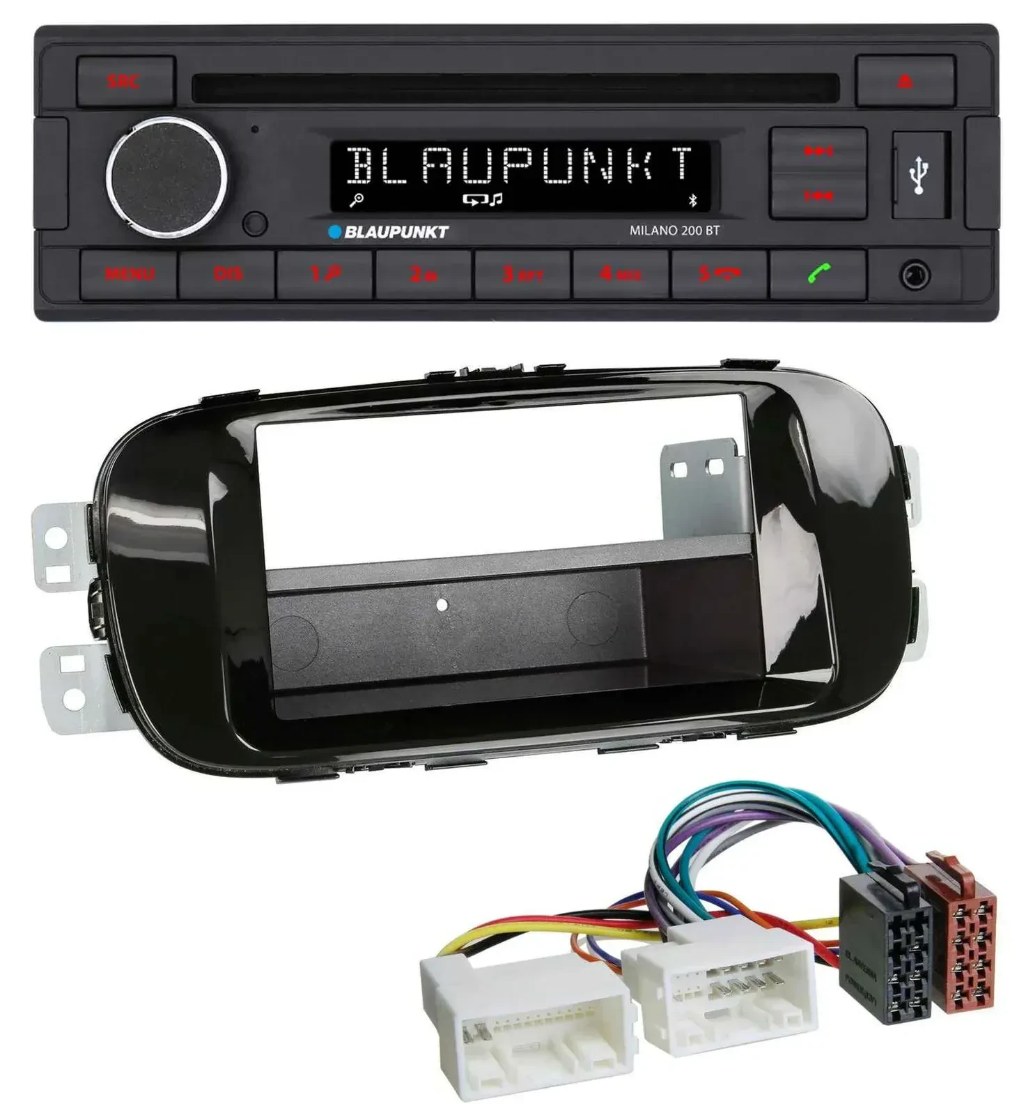 Blaupunkt MP3 USB CD Bluetooth AUX Autoradio für Kia Soul PS ab 14 piano-schwarz