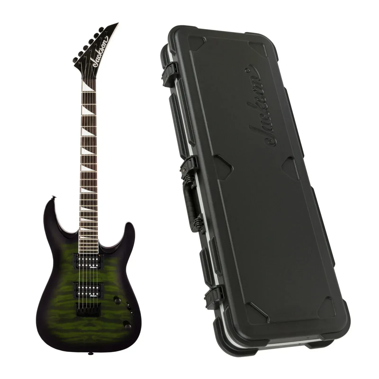 Электрогитара Jackson JS Series Dinky Arch Top прозрачный зелёный бёрст с кейсом