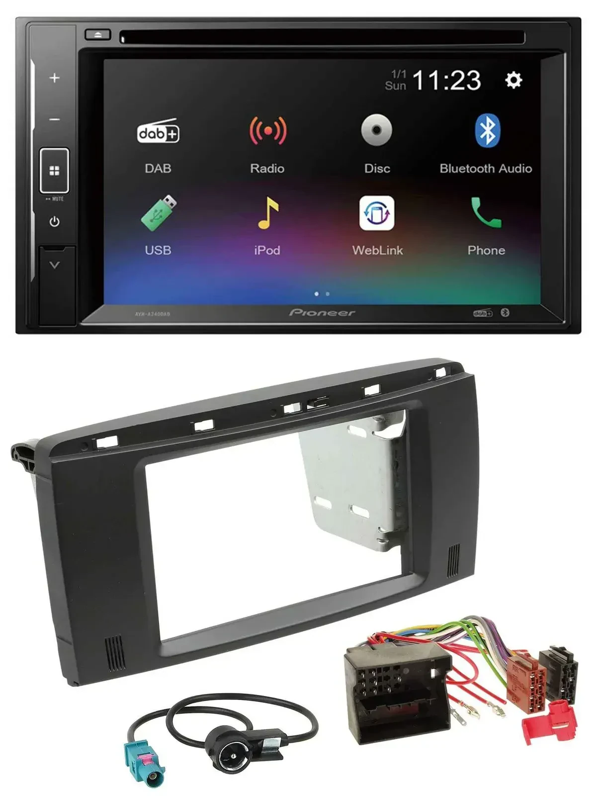 Автомагнитола для Mercedes R-Class (2006–2012) Pioneer 2 DIN, Bluetooth, USB, DAB, DVD