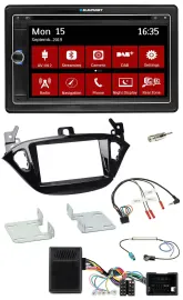 Blaupunkt TMC USB Lenkrad Bluetooth DAB 2DIN Navigation für Opel Adam ab 2013 Co