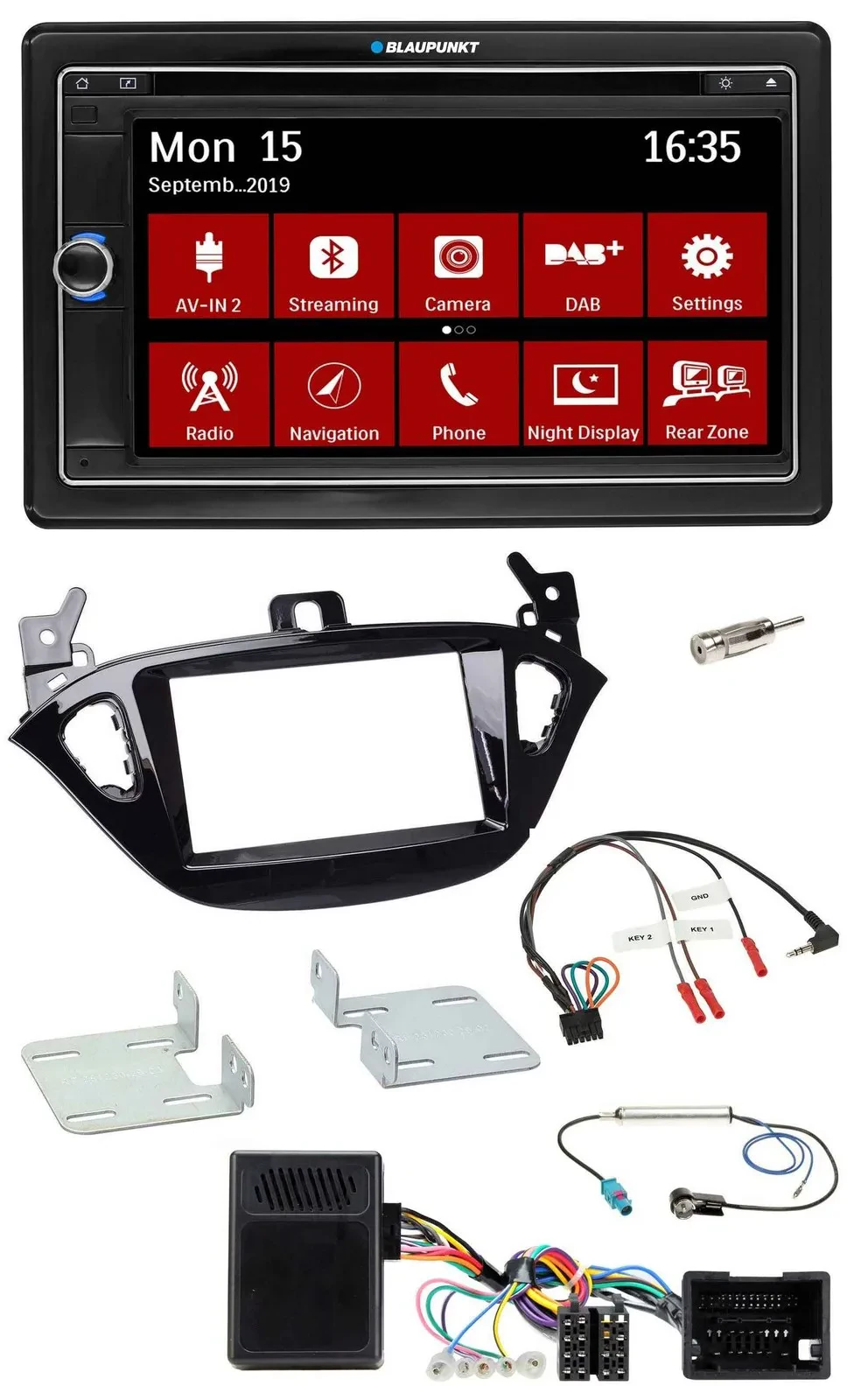 Blaupunkt TMC USB Lenkrad Bluetooth DAB 2DIN Navigation für Opel Adam ab 2013 Co