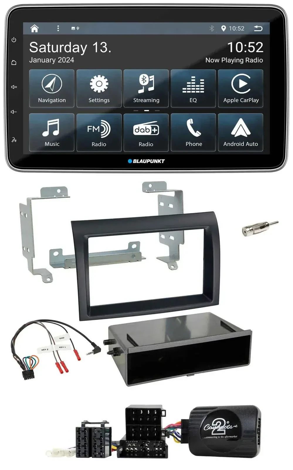 Blaupunkt USB DAB SD Lenkrad Bluetooth Autoradio für Fiat Ducato 06-08 schwarz