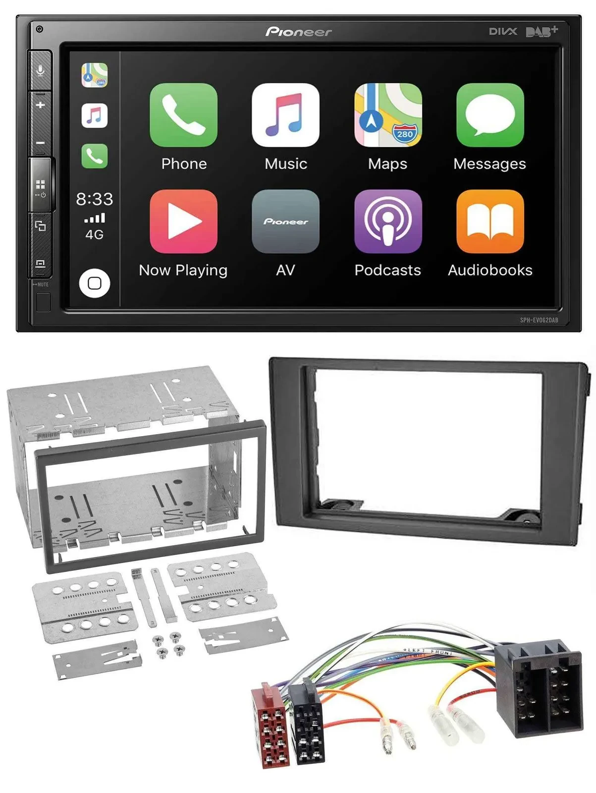 Pioneer USB MP3 DAB 2DIN Bluetooth Autoradio für Iveco Daily 06-14 schwarz
