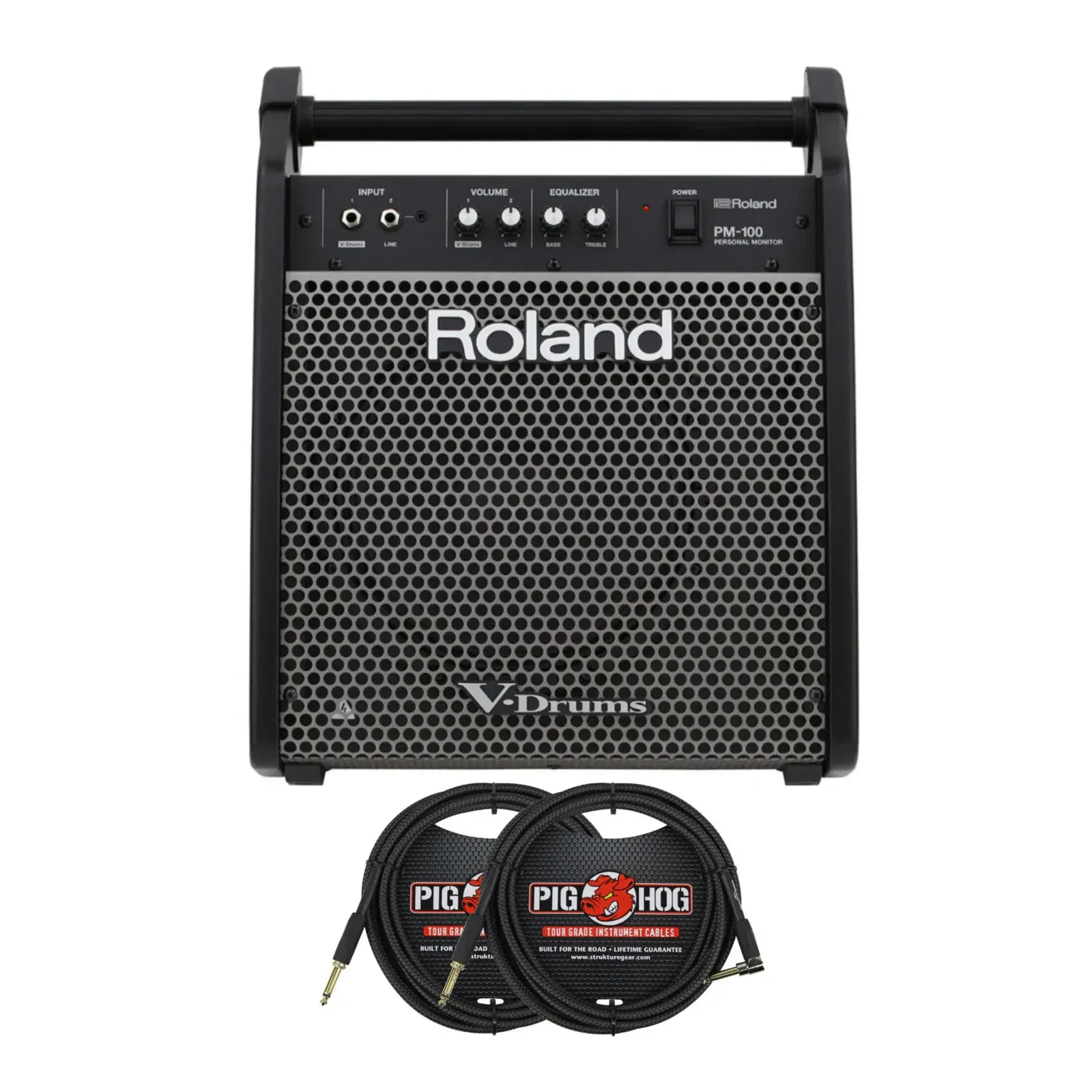 Roland PM-100 Compact Electronic V-Drum Set Monitor with Mixer with Cables 2