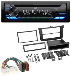 JVC Bluetooth MP3 USB DAB CD Autoradio für Toyota Corolla ab 2009 schwarz