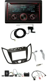 Pioneer 2DIN Lenkrad DAB USB CD Bluetooth Autoradio für Ford C-Max ab 11 braun