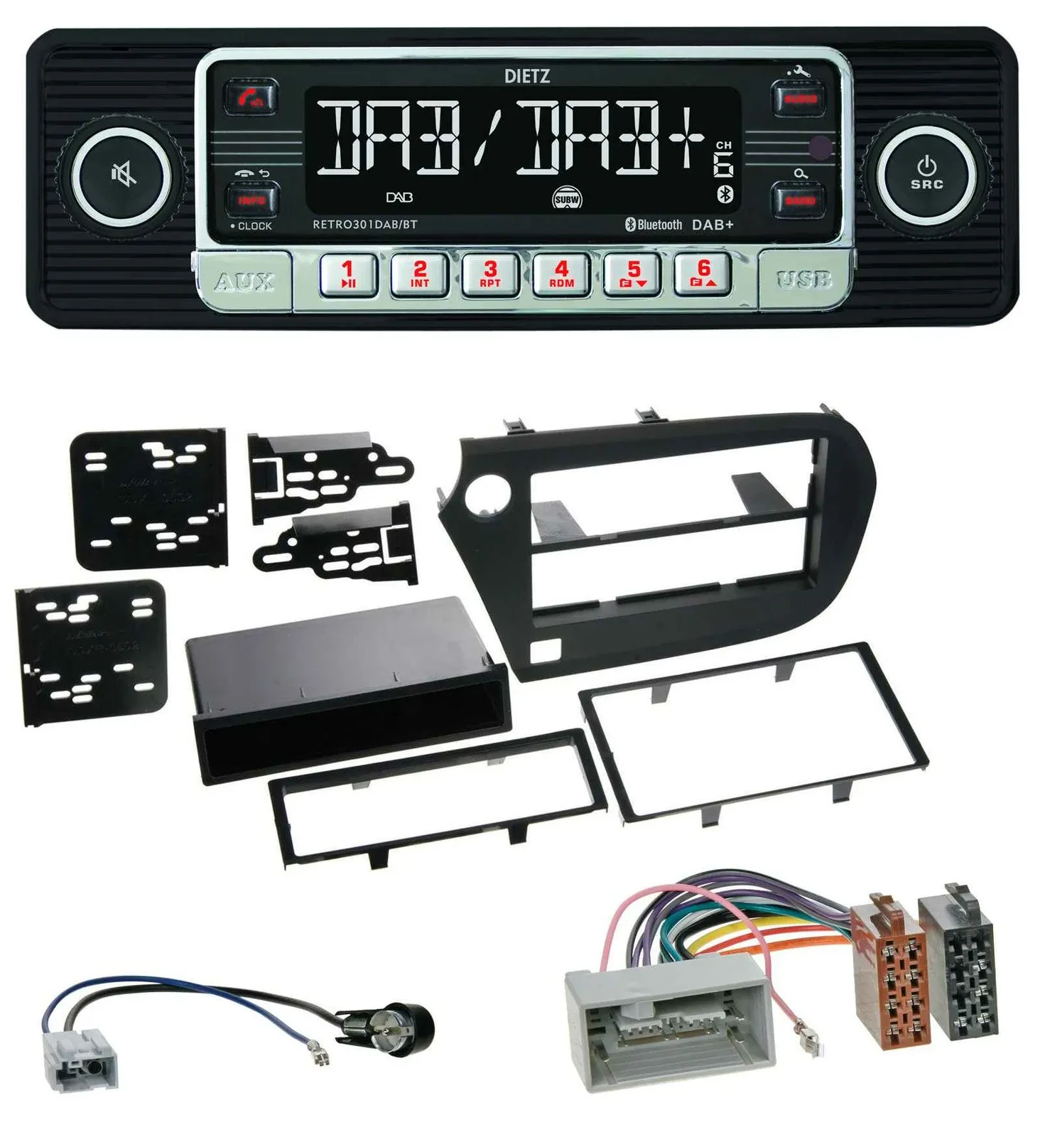 Dietz USB DAB MP3 Bluetooth Autoradio für Honda Insight (ZE2, 2009-2013)