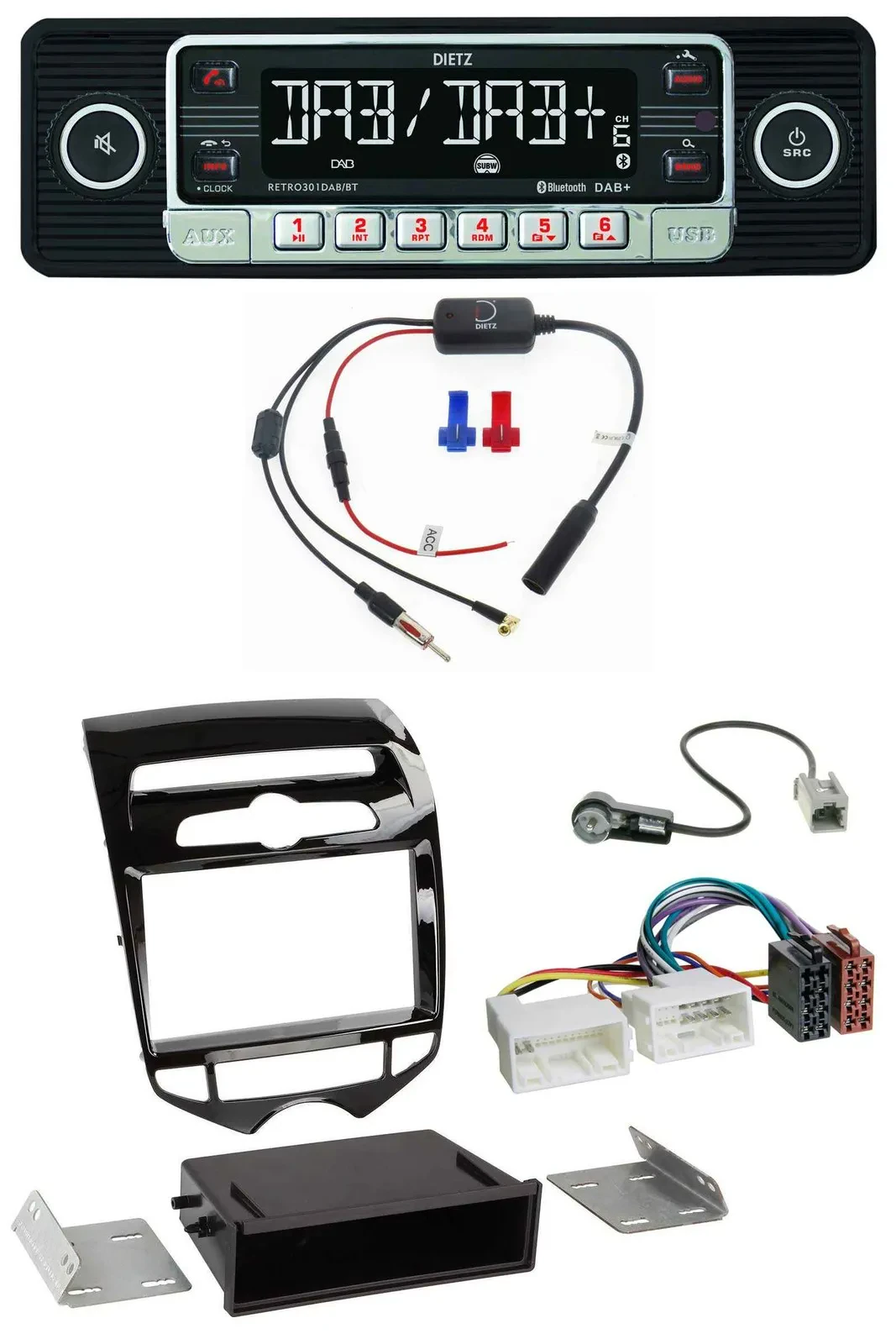 Dietz MP3 DAB Bluetooth USB Autoradio für Hyundai ix20 ab 10 autom. Klima