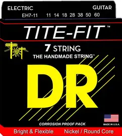 Струны для 7-струнной электрогитары DR Strings EH7-11 Tite-Fit 11-60