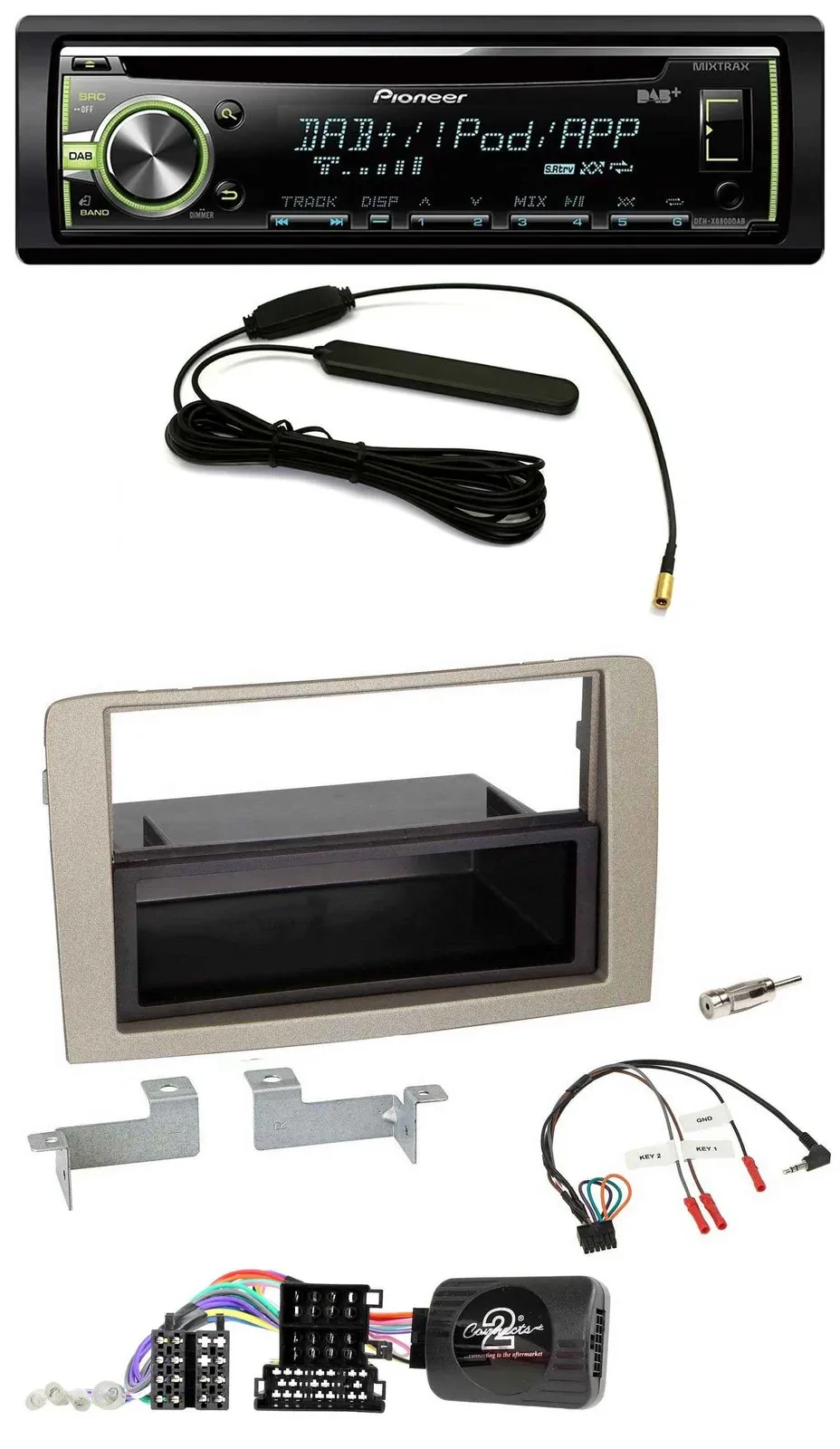 Автомагнитола для Lancia Musa 2004–2012 Pioneer CD/USB/MP3/DAB с поддержкой кнопок на руле