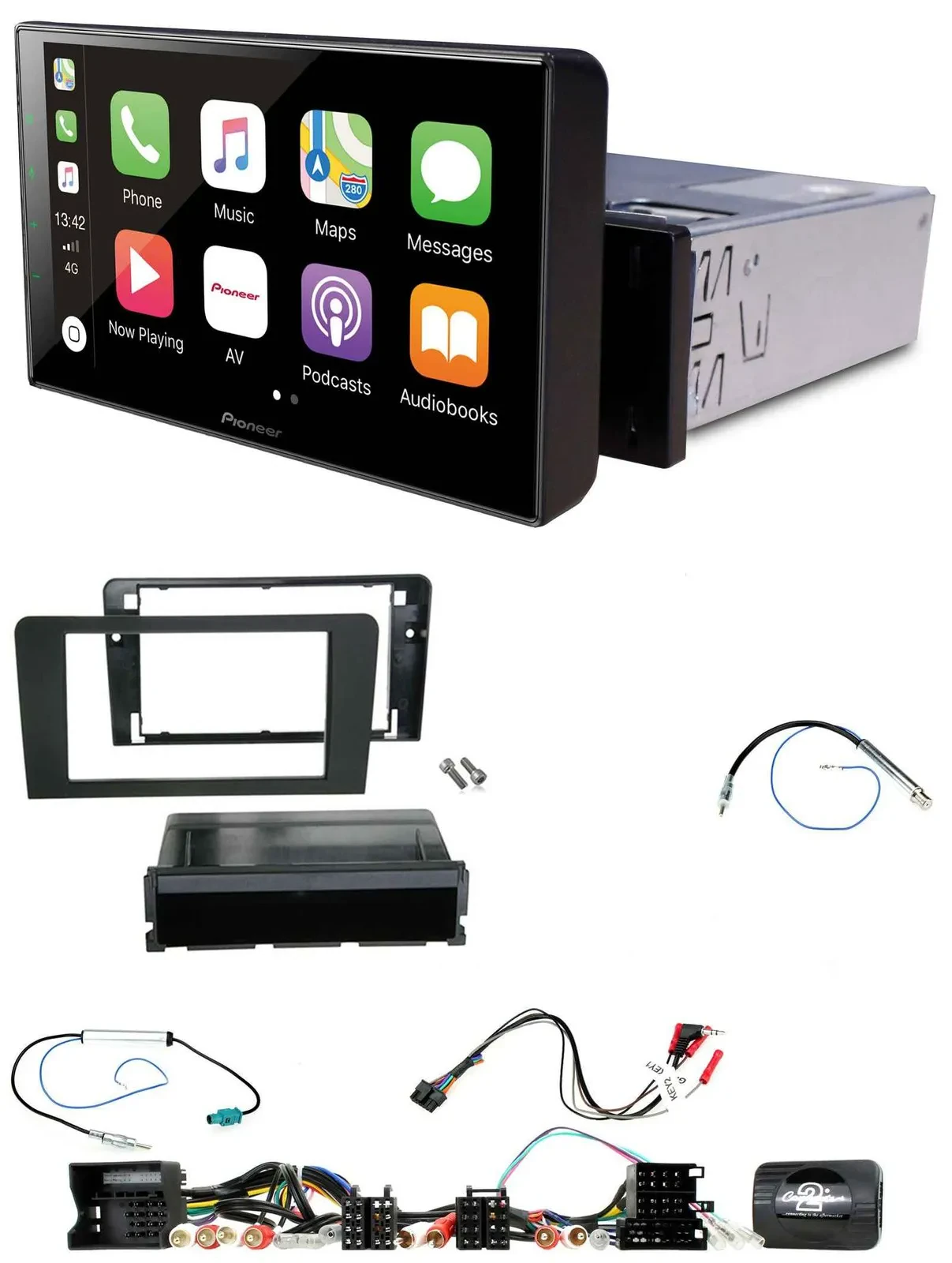 Pioneer Bluetooth Lenkrad DAB USB Autoradio für Audi A3 8P 2003-2012 Aktivsystem