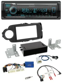 Kenwood Bluetooth Lenkrad DAB USB Autoradio für Toyota Yaris ab 2014 schwarz 28-