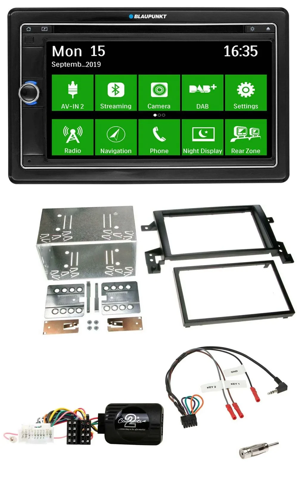 Blaupunkt Bluetooth 2DIN Lenkrad DAB USB TMC Navigation für Suzuki Grand Vitara