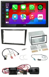 JVC Bluetooth 2DIN Lenkrad DAB USB Autoradio für Opel Corsa D Klavierlack 09-14