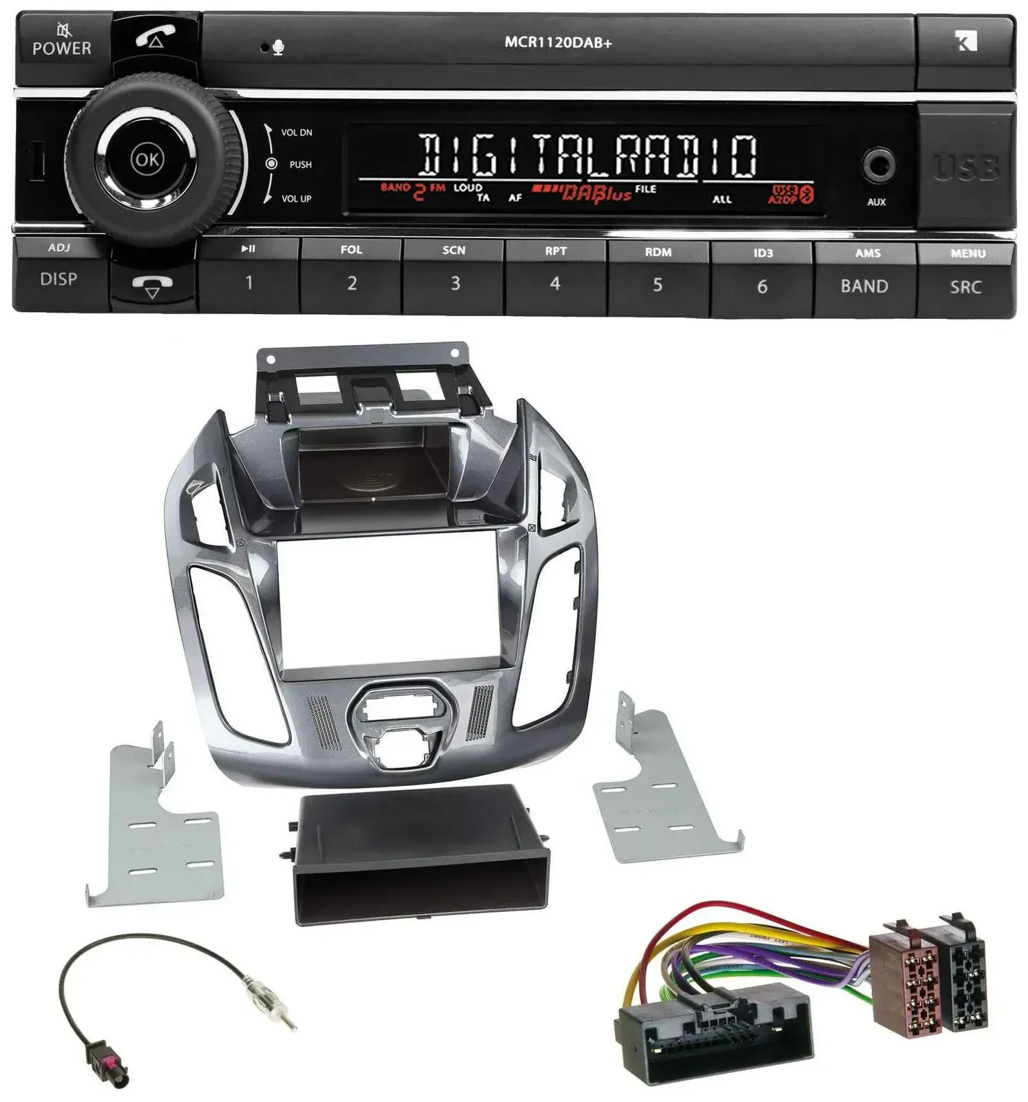 Kienzle Bluetooth MP3 USB DAB Autoradio für Ford Connect Transit 12-18 ohne Disp