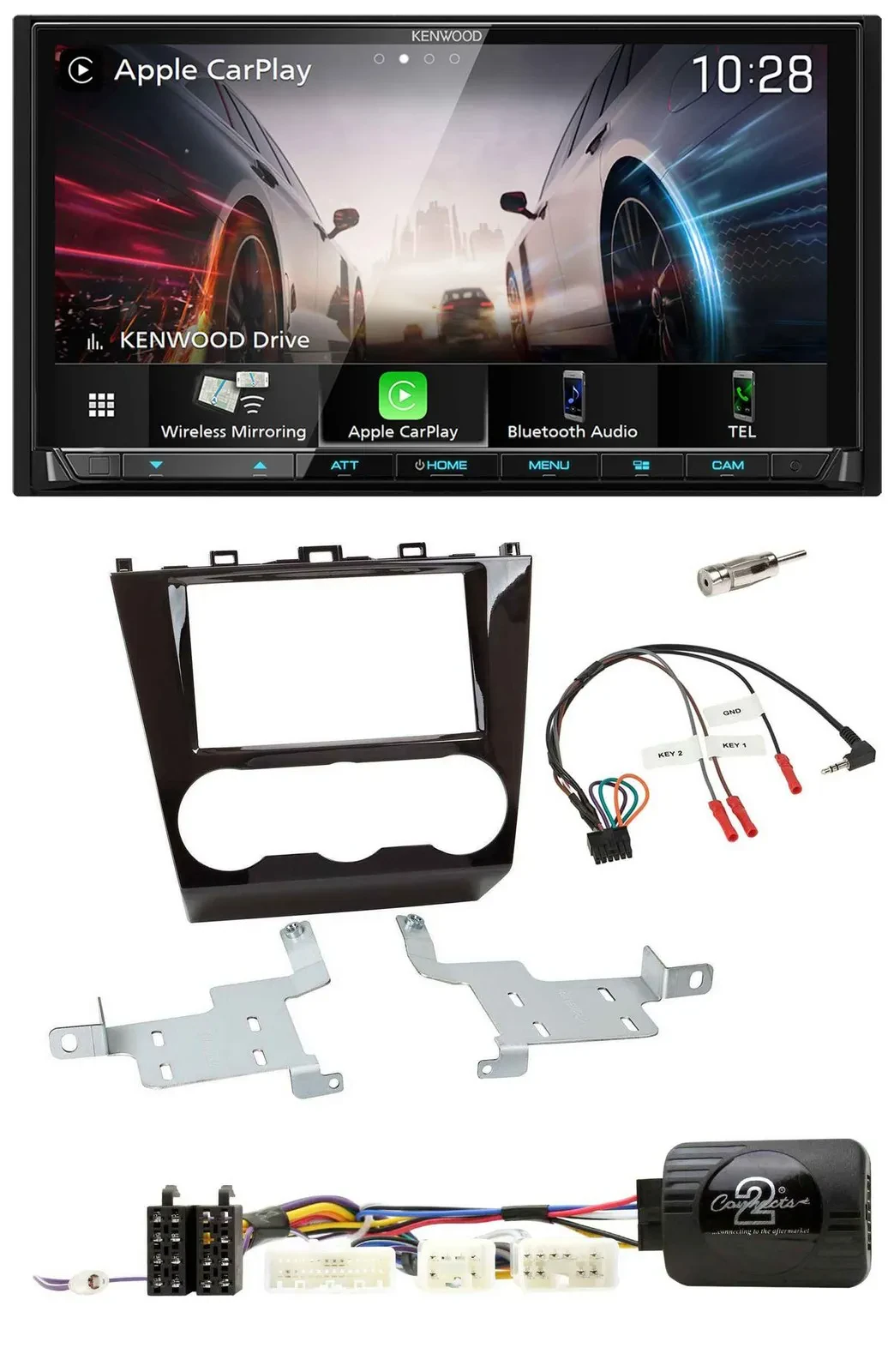 Kenwood Lenkrad 2DIN USB DAB Bluetooth Autoradio für Subaru Forester ab 2015