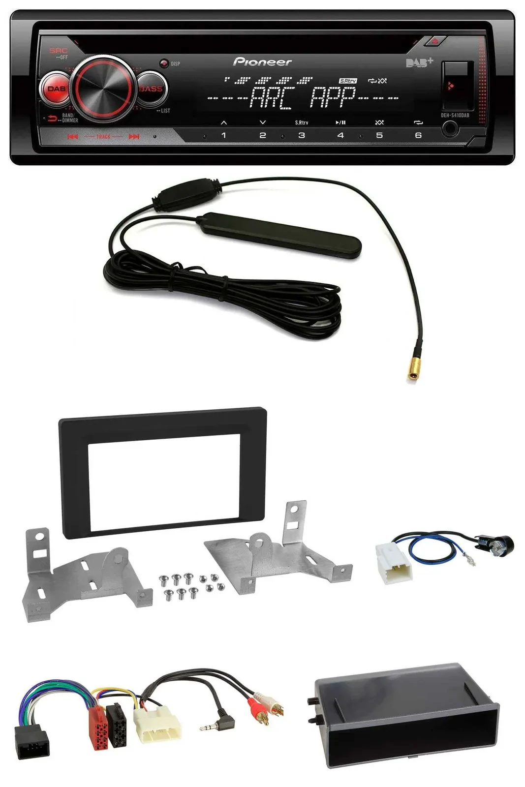 Pioneer CD USB AUX DAB MP3 Autoradio für Toyota Aygo AB7 ab 2022 mattschwarz
