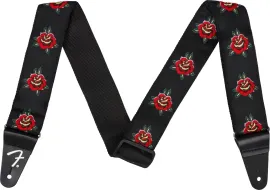 Fender Rose Woven Jacquard 2" Guitar Strap, Red