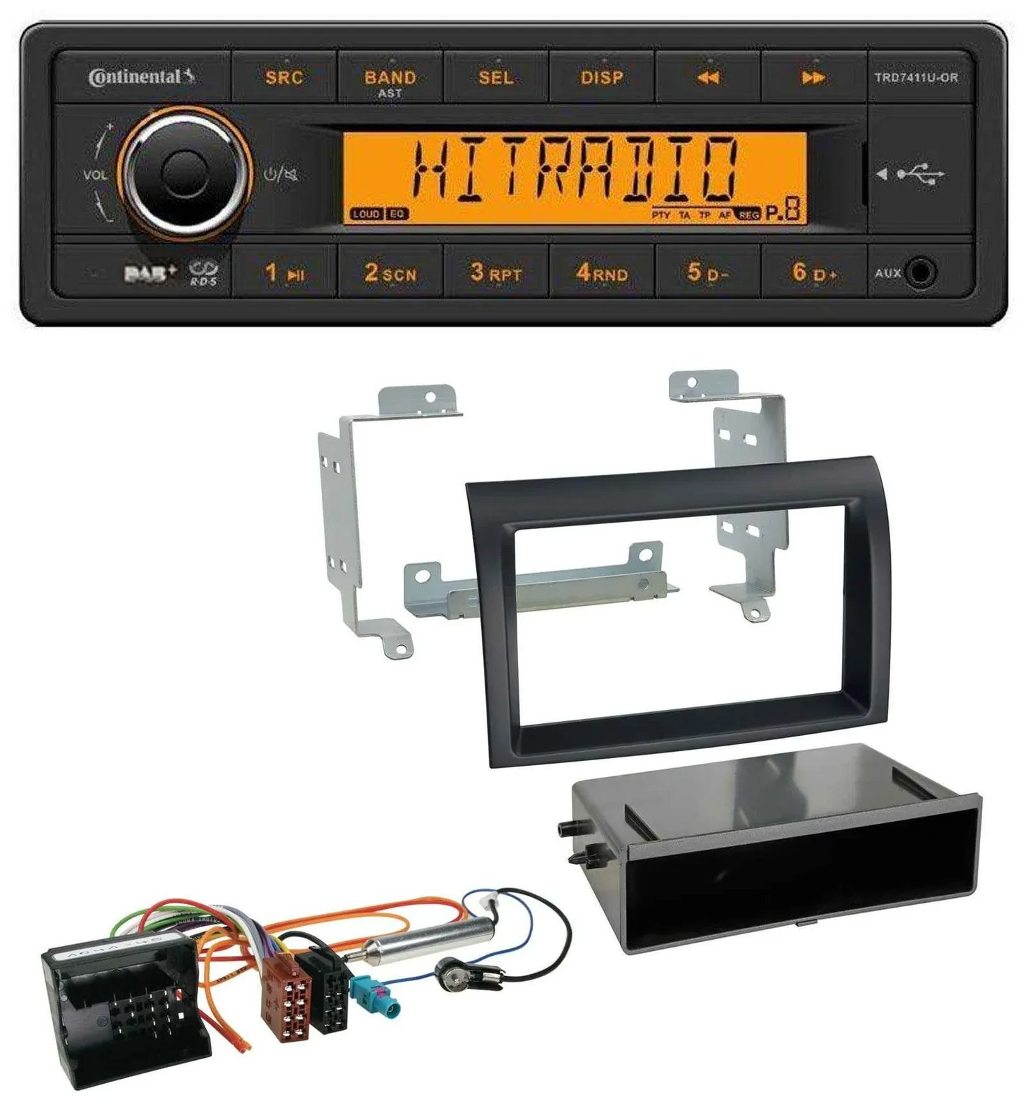 Continental 1DIN DAB MP3 AUX USB Autoradio für Citroen Jumper Quadlock 06-11 sch