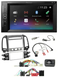 Pioneer DAB Lenkrad 2DIN Bluetooth USB Autoradio für Hyundai Santa Fe 10-12 3 Sc