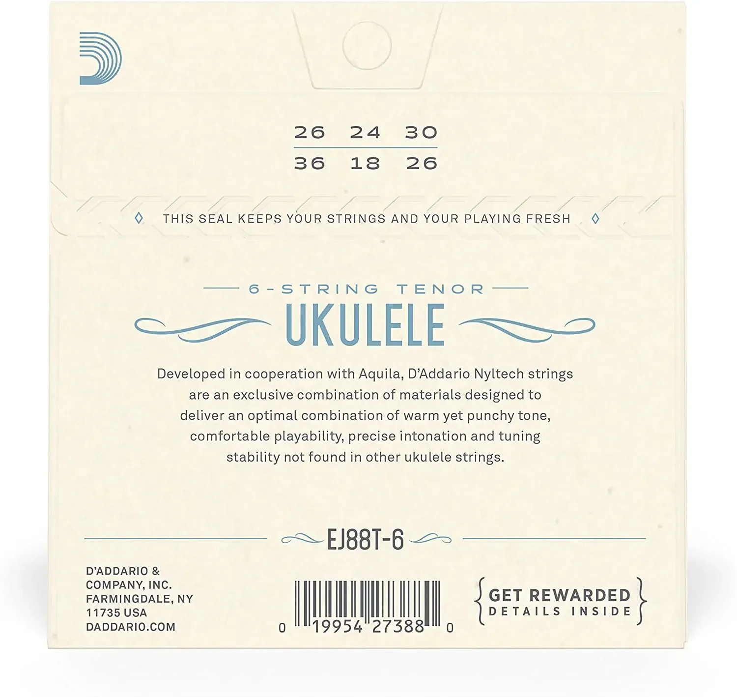 Струны для укулеле D'Addario Nyltech EJ88T-6 18-36