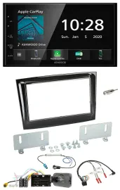 Kenwood Bluetooth Lenkrad DAB USB 2DIN Autoradio für Fiat Doblo ab 15 piano schw