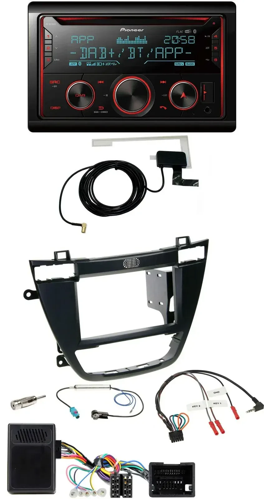 Автомагнитола для Opel Insignia Pioneer 2DIN DAB USB CD Bluetooth черная