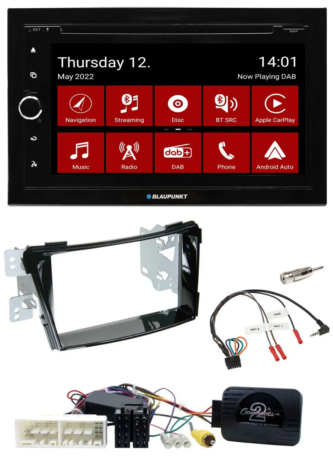 Blaupunkt Lenkrad DVD Bluetooth DAB 2DIN USB Autoradio für Hyundai i40 ab 16 VF