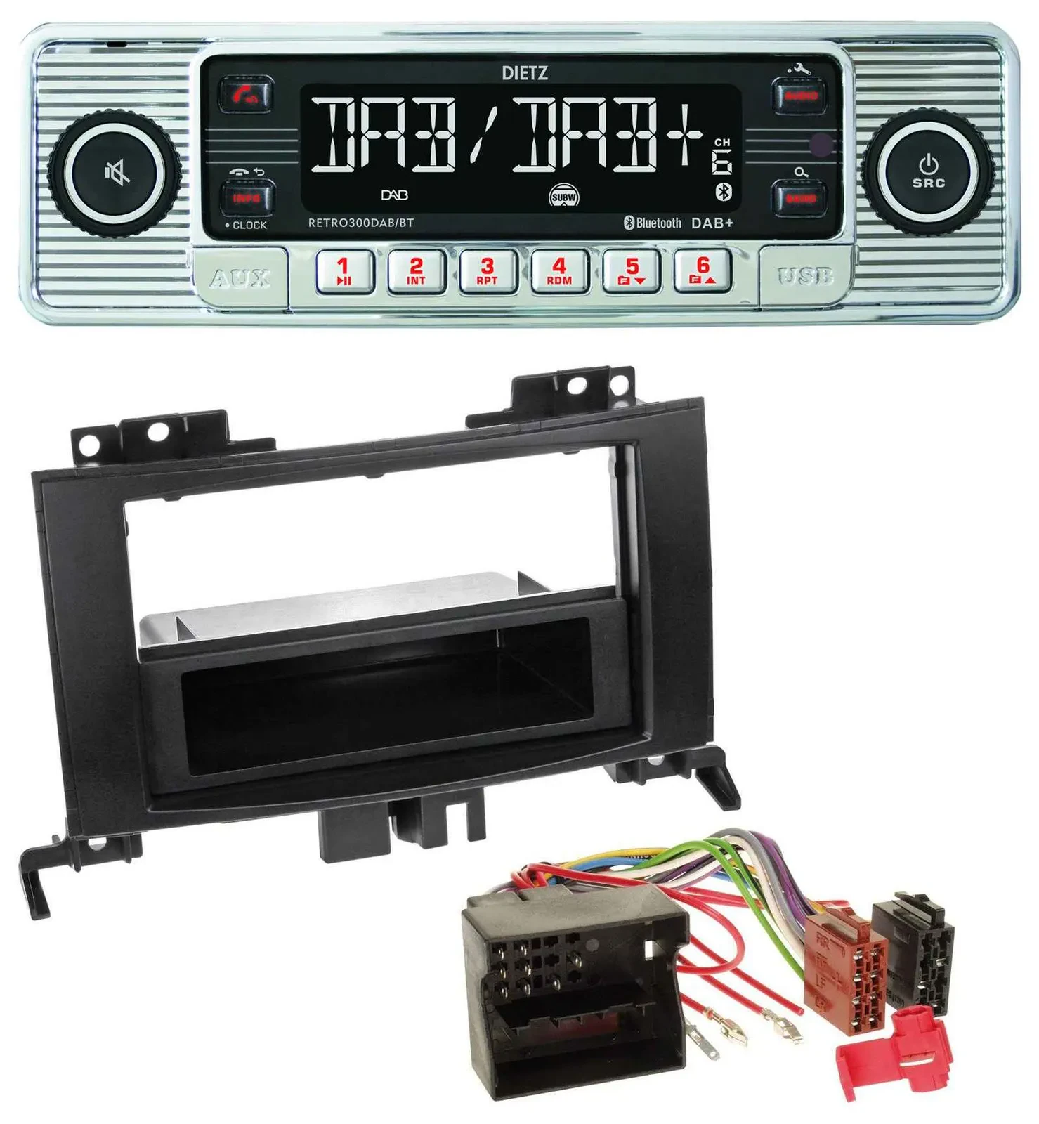 Dietz Bluetooth MP3 DAB USB Autoradio für Mercedes Sprinter ab 06 Rubbertouch