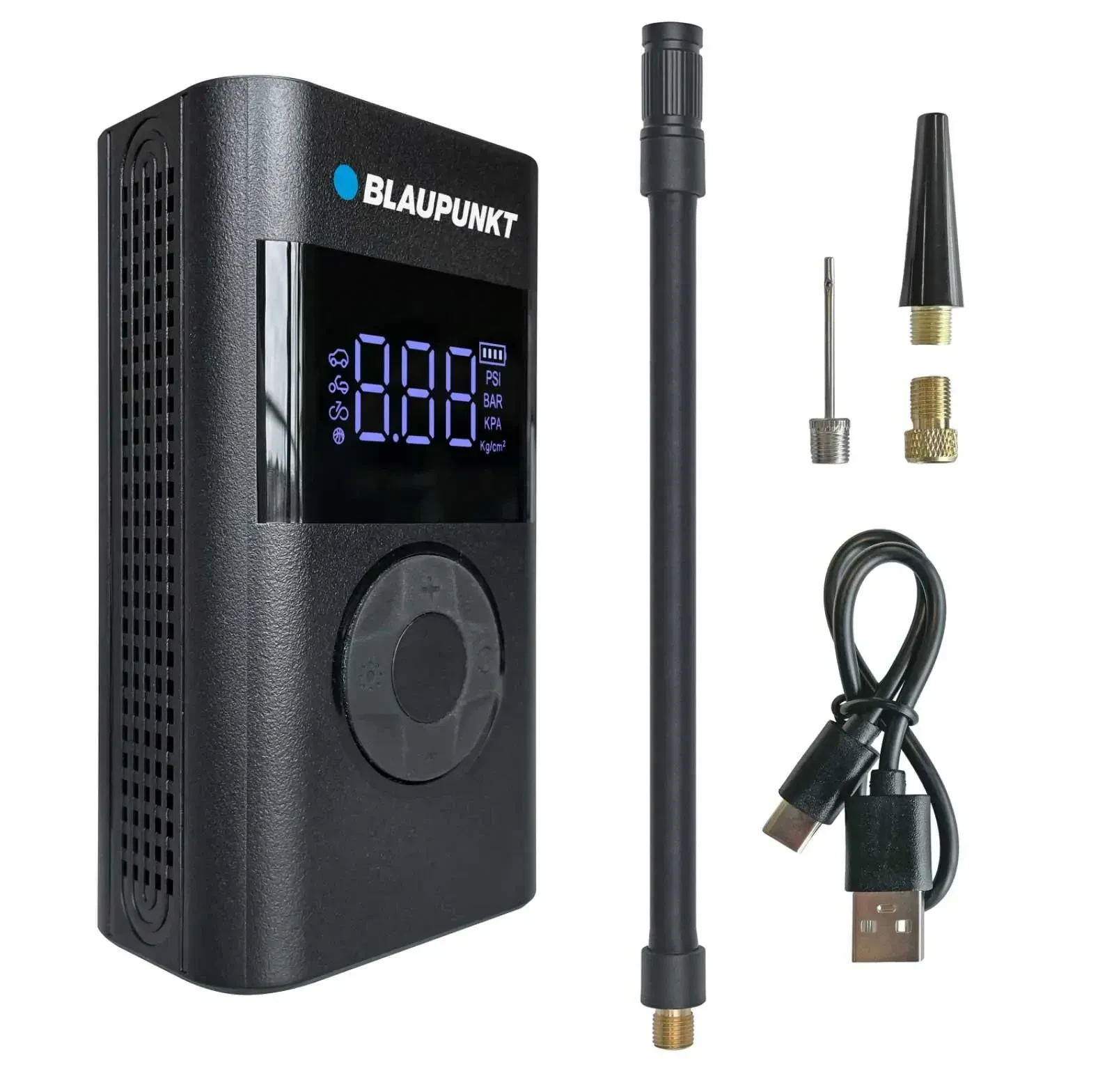 Blaupunkt Akku-Luftpumpe TPM 124 Befüllen Druckkontrolle Reifen Auto Fahrrad Bäl