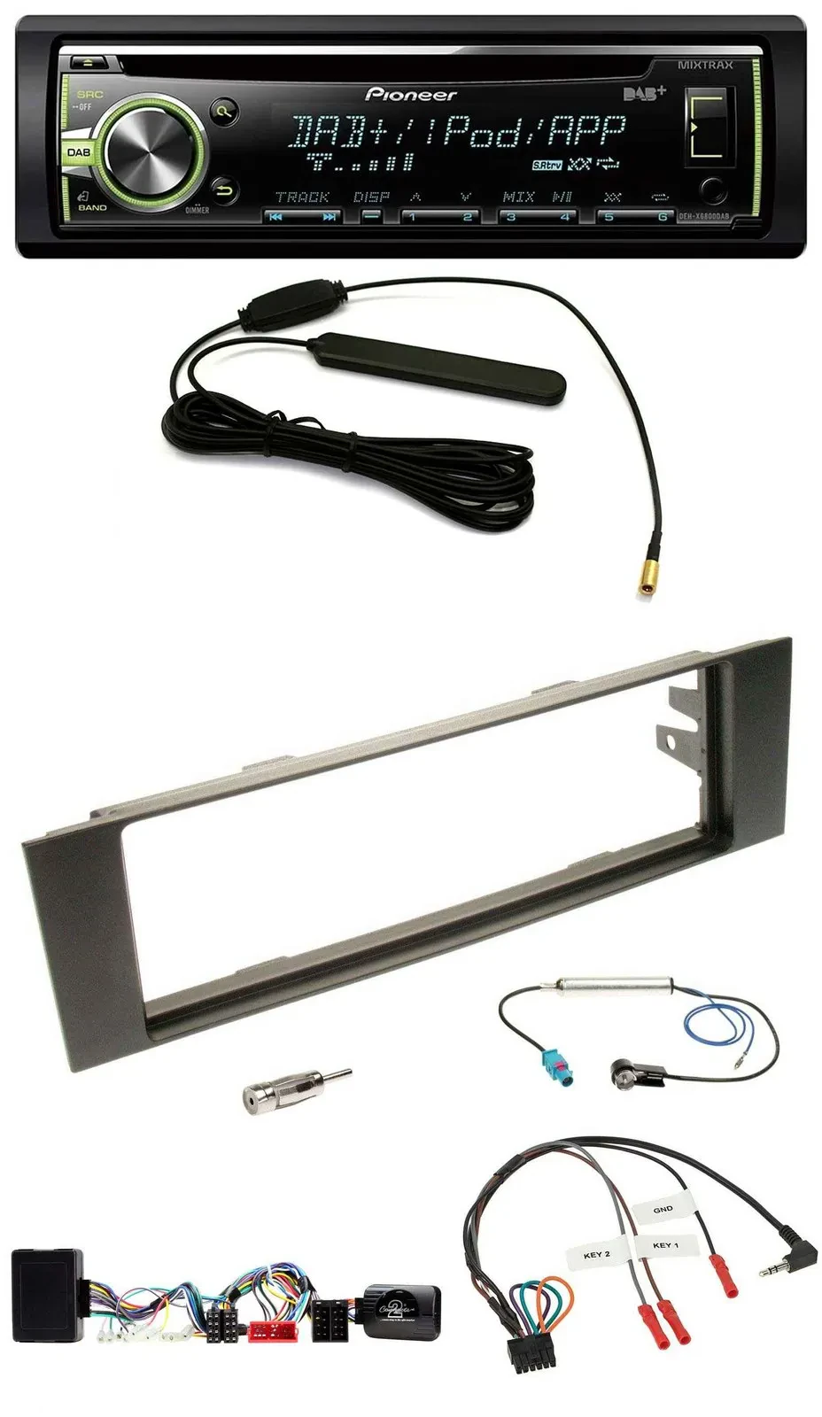 Pioneer MP3 USB CD DAB Lenkrad Autoradio für Audi A3 03-06 vollaktiv