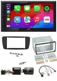 JVC Bluetooth 2DIN Lenkrad DAB USB Autoradio für Seat Ibiza ab 08 nitschwarz