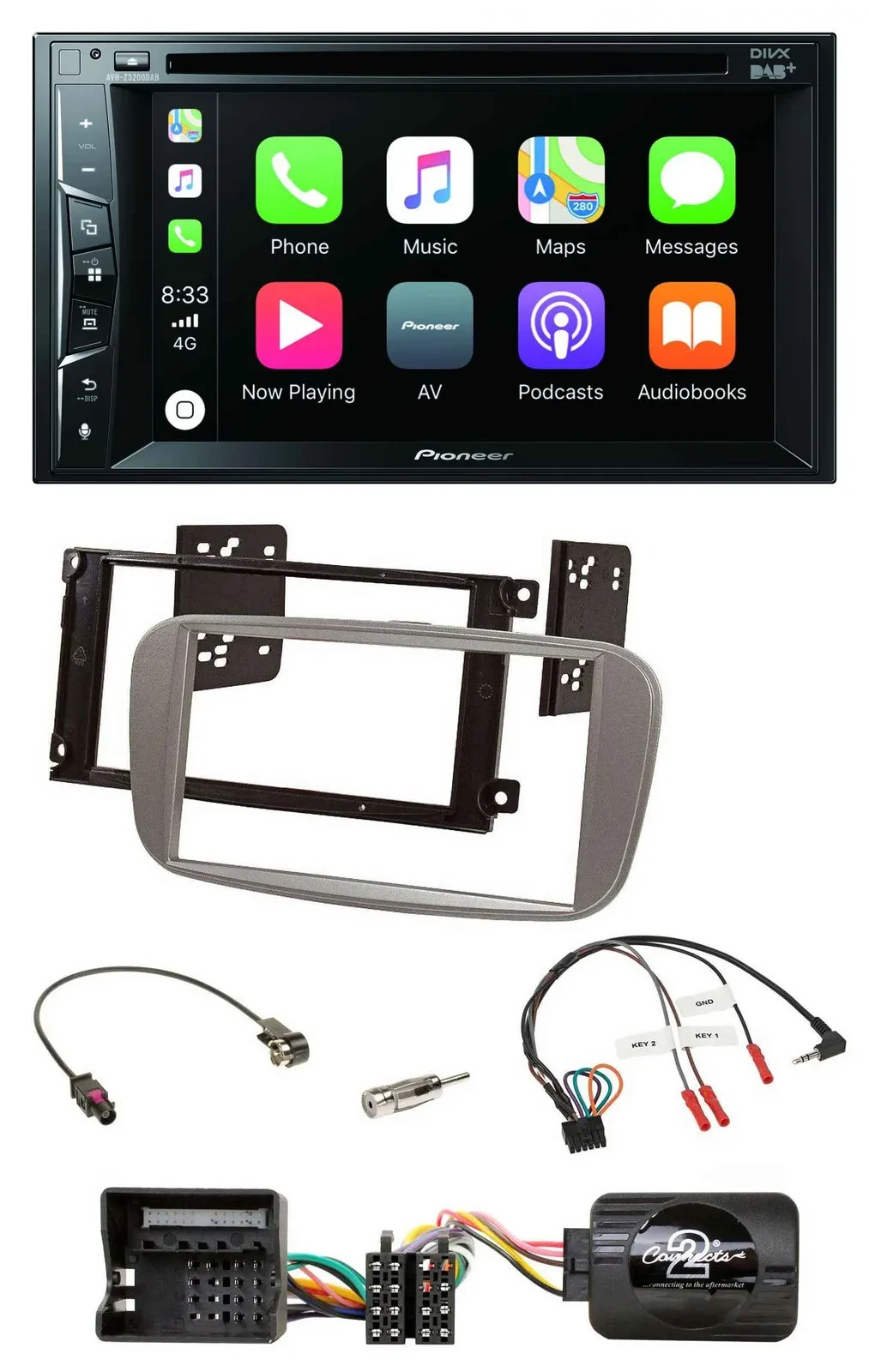 Pioneer Lenkrad USB DVD Bluetooth DAB 2DIN Autoradio für Ford Mondeo S-Max ab 07