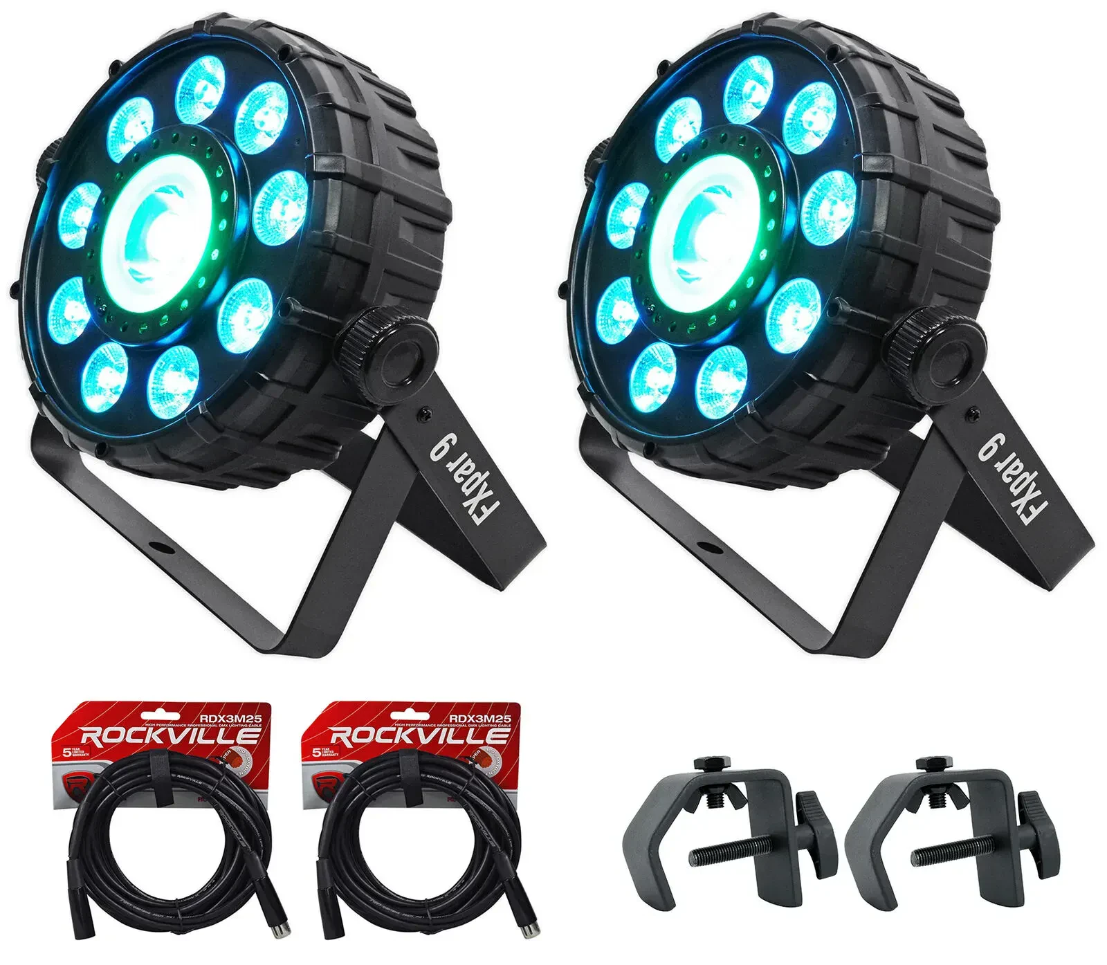Светодиодный прибор Chauvet DJ FX Par 9 DMX с аксессуарами (пара)