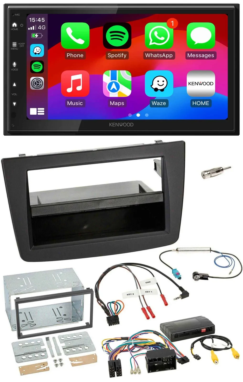 Kenwood Lenkrad USB DAB 2DIN Bluetooth Autoradio für Alfa Romeo Mito 14-18 Infoa