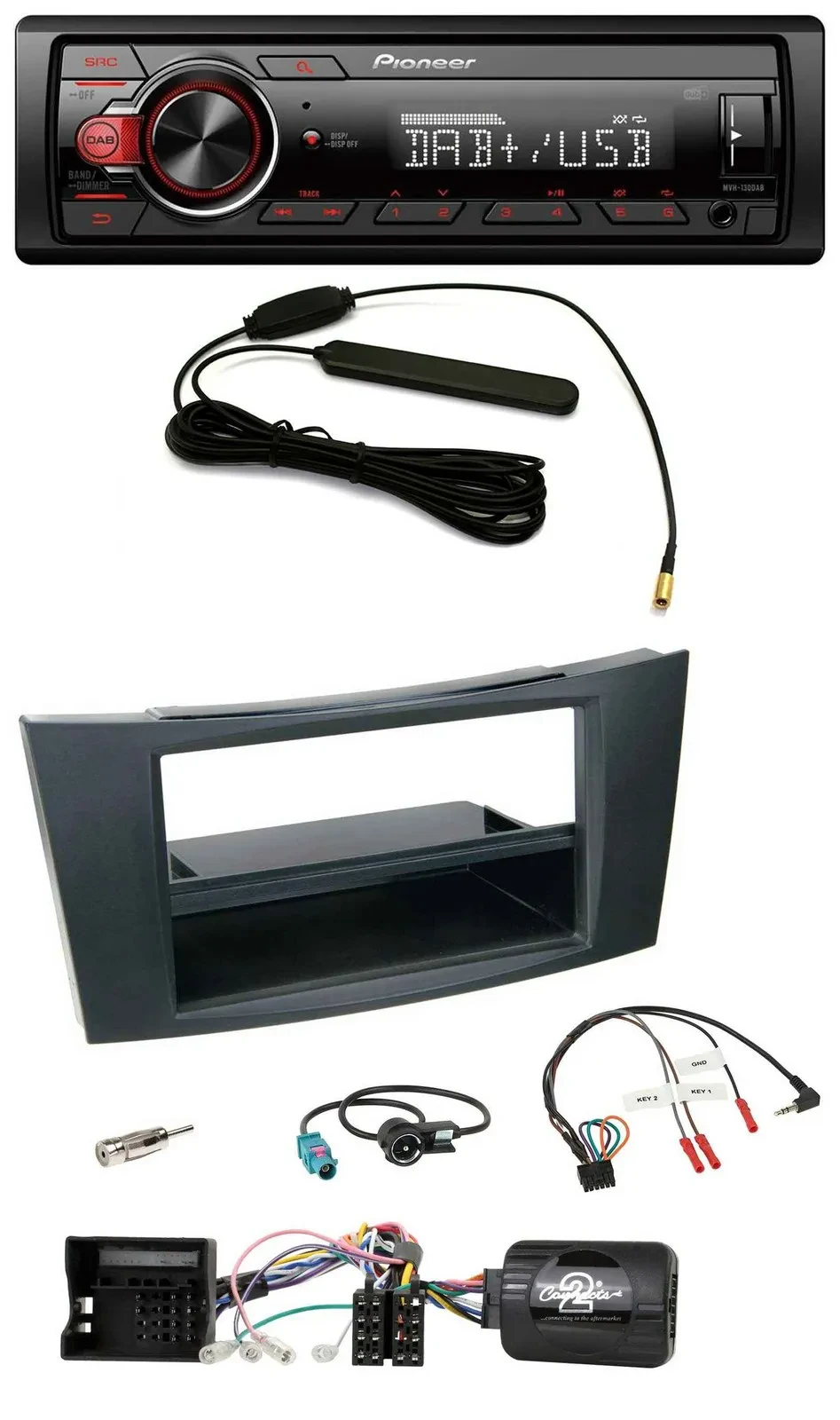 Автомагнитола Pioneer 1DIN, DAB, USB, для Mercedes E‑Class W211 (2002–2008), поддержка управления на руле