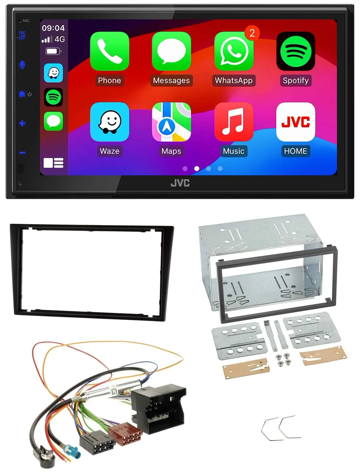 JVC Bluetooth USB MP3 2DIN DAB Autoradio für Opel Combo C Omega B Corsa C ab 200